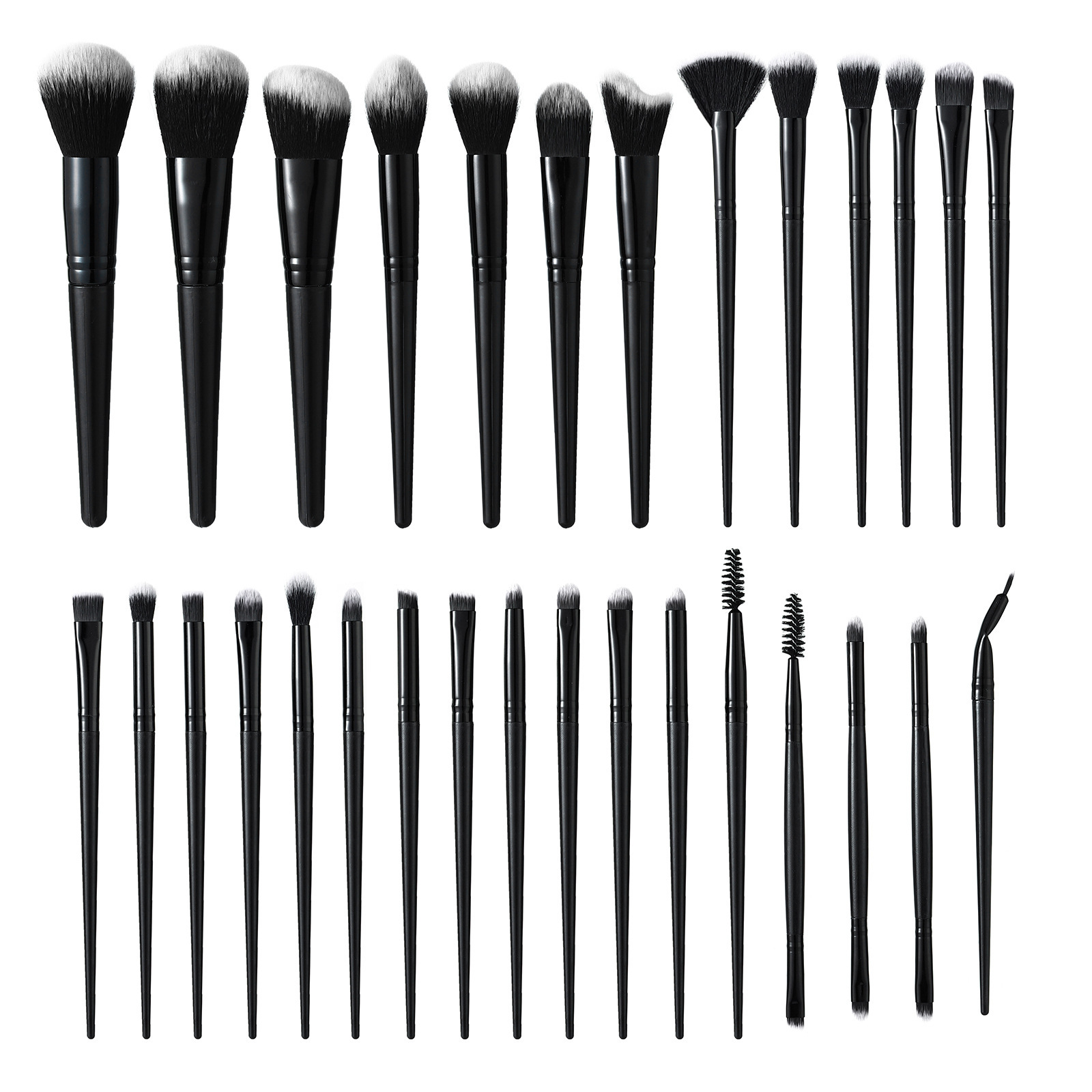 30 black makeup brushes