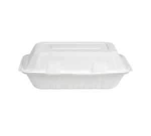 กล่องอาหารแบบฝาพับ 9x6 นิ้ว ทำจากชานอ้อย เป็นมิตรกับสิ่งแวดล้อม ย่อยสลายได้ ใช้สำหรับอาหารแบบกลับบ้าน - Product Image 1