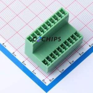 KF2EDGVT-3.5-2*10P Plug-in Terminal Block Through hole,P=3.5mm Connector Board-to-Board / Socket - Closed 2x10P 3.5mm Green - Product Image 1