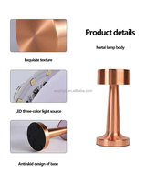 Lampes de table LED, bar, café, lampe de table à 3 couleurs, restaurant, capteur tactile, rechargeable, lumière de nuit pour la salle à manger, bars, décoration de bureau