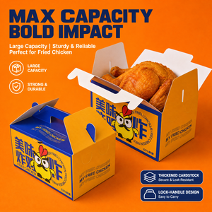 Caja de comida rápida personalizada para llevar, caja de papel kraft para pollo frito <span class=keywords><strong>KFC</strong></span>, caja de papel para nuggets y alitas, caja de papel para refrigerios para llevar. - Product Image 6