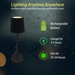 Lampes de table sans fil rechargeables, portables, LED modernes, à commande tactile, pour la décoration de la maison, style européen, en métal, CRI élevé - Product Image 3