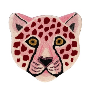Tapis tibétain 3d imprimé animaux, accessoire de salon, rose moderne en forme de tigre - Product Image 1