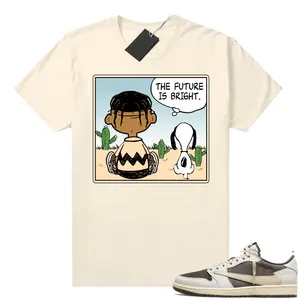 Travis Scott 1S Low Reverse Mocha Shirts Sneaker Match Sail The Future is Bright 100% Cotton Graphic Men's T Shirt