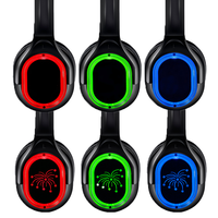 Headset Silent Disco 3 Saluran dengan Logo Kustom, UHF Over-ear, RF998B untuk Pesta DJ