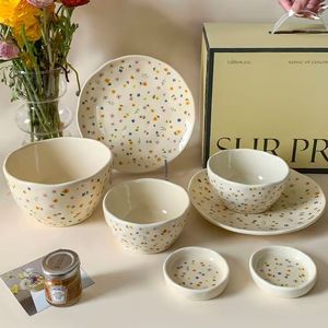 China Custom Made Floral Patterned Ceramic Tableware Wholesale French Beige Ceramic Tableware - Product Image 1
