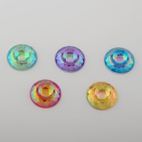 Décoration de costume de carnaval : Strass en acrylique AB 25 mm, effet nid d'oiseau, à dos plat, pierres détachées