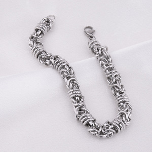 Handmade Stainless Steel Round <b>Byzantine</b> Chain <b>Bracelet</b> & Necklace for Men Multiple Sizes, Wholesale Pricing - Product Image 2