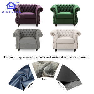 Canapé <span class=keywords><strong>Chesterfield</strong></span> en tissu velours de conception moderne, vente en gros d'usine, meubles de luxe pour chambre à coucher et salon, <span class=keywords><strong>fauteuil</strong></span> - Product Image 5