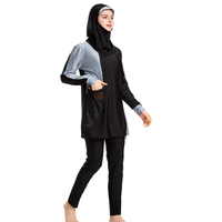 Meilleure vente Maillot de bain musulman 3 pièces de haute qualité Robe à manches longues Casquette legging Hijab de couleur unie Tenue de bain