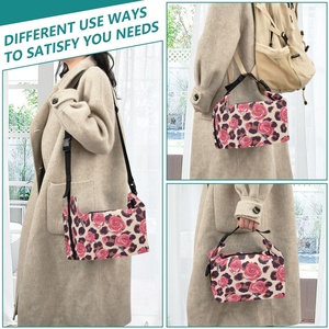 Sac à déjeuner personnalisé motif léopard rose tropical Hawaï, sac isotherme, sac de pique-nique scolaire en plein air - Product Image 6