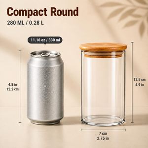 Bocaux en verre transparent de qualité alimentaire pour la cuisine, 7oz, 10oz, 14oz, vides, pour la fabrication de bougies, épais, avec couvercle en bambou, pot à miel, OEM, vente en gros - Product Image 6