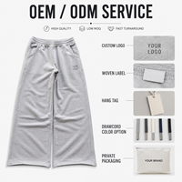 Pantalones Deportivos Anchos de Felpa Francesa de 500 g/m² Personalizados para Hombre, Joggers Holgados con Dobladillo Abierto, Marca Privada, Ropa Urbana