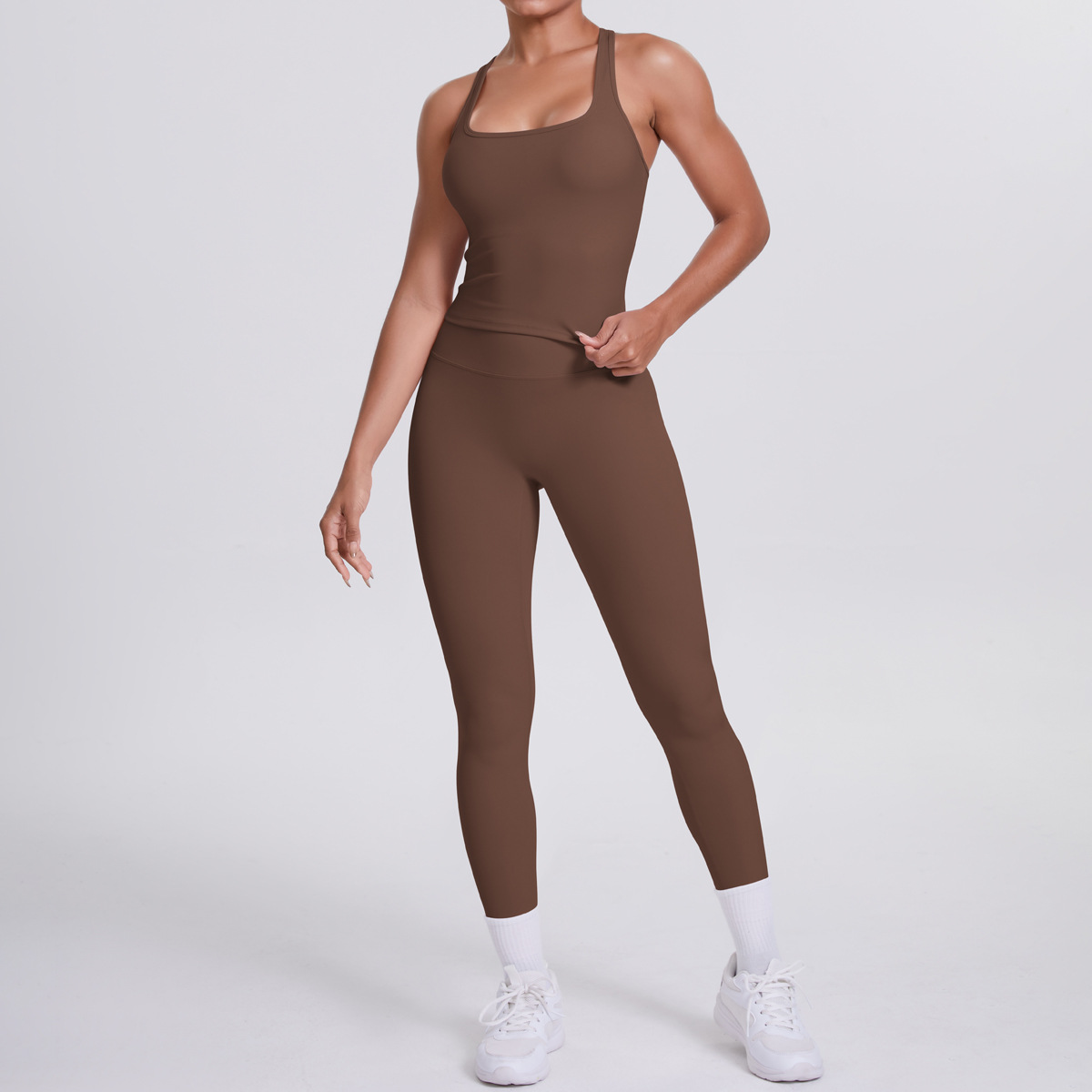 7122 Ivory Tank Top + 7100 Trousers Set - Light Ivory