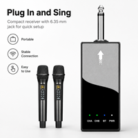 Système de microphone sans fil double portable K188 pour karaoké, mariage, chant, DJ, fête, discours, église