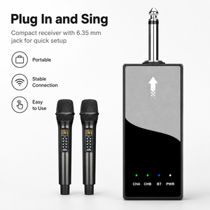 K188 Portable Dual Wireless Microphone System for Karaoke, Wedding, Singing, <strong>DJ</strong>, Party, Speech, Church - Product Image 5