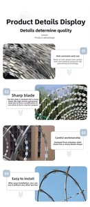 Galvanized Barbed <b>Wire</b> Coil Razor <b>Wire</b> Security Fencing Iron <b>Wire</b> <b>Mesh</b> 2.5-3.0mm 10-30mm Blade Length Yuking - Product Image 6