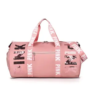 Pink Sequin Duffle Dance Cheer Gym Bag