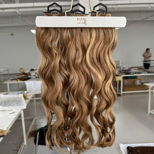 Extensions de cheveux Genius Weft de haute qualité, nouveau design, cheveux russes européens, sans couture, Remy, nouées à la main - Product Image 2