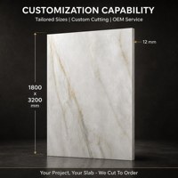 Dalle de pierre frittée polie Rovni White Jade 1800x3200 avec veinage doré pour comptoir, mur, sol et projets d'aménagement intérieur commercial