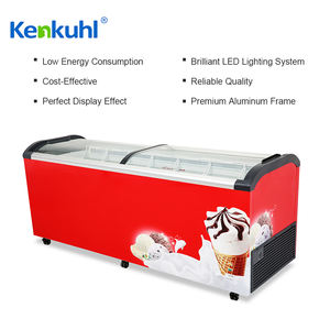 Kenkuhl Commercial <span class=keywords><strong>2</strong></span> étages Présentoir de supermarché pour crème glacée Congélateur à double porte profonde Réfrigérateur avec porte en verre - Product Image 4