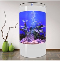 Europäisches Rundes Ökologisches Glas-Acryl-Fischtank-Aquarium mit Maßgefertigtem Bodenfilter für Große Wohnräume im Europäischen Stil