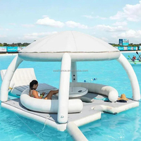 Plateforme aquatique de loisirs en plein air, île flottante, tente, bar aquatique gonflable, bar de piscine, fourniture d'usine