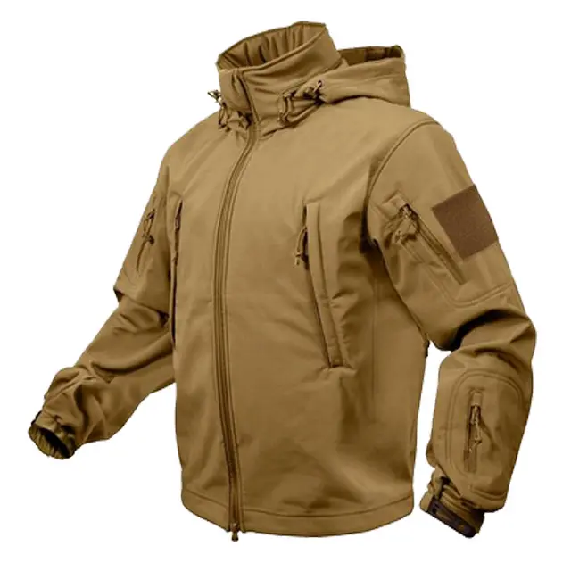 New custom outdoor special design tactical soft windbreaker soft men's hooded coat