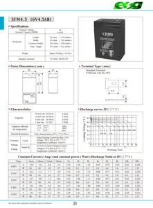 Esg có thể sạc lại VRLA 6V 4AH cuộc sống lâu dài chu kỳ sâu <span class=keywords><strong>SMF</strong></span> Gel SLA AGM UPS Pin - Product Image 6