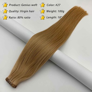 La mejor fábrica, venta al por mayor, cabello humano europeo Virgen sin procesar, extensión de trama Invisible Genius, en stock, envío nocturno - Product Image 4