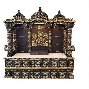 Templo Tradicional de Madera de Teca Tallada, de Primera Calidad, para el Hogar, Gran Templo de Madera del Sur de la India para Sala de Pooja - Product Image 1