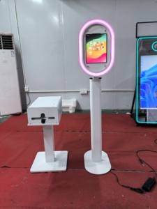 ตู้ถ่ายรูป DSLR ประกอบง่าย พร้อมฝาครอบเครื่องพิมพ์และขาตั้ง (ตัวเลือกเสริม) ตู้ถ่ายรูปเซลฟี่ iPad รูปทรงวงรี เครื่องถ่ายรูป Salsa - Product Image 4