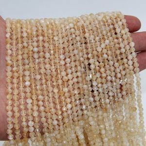 Perles de citrine naturelle facettées rondes 2mm 3mm 4mm, perles de quartz pour la fabrication de bijoux, vente en gros - Product Image 1
