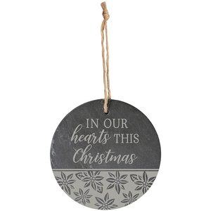 Ornement de vacances de Noël marié gravé au laser ficelle arbre à cordes peint ardoise cadeau pour un couple de jeunes mariés - Product Image 1