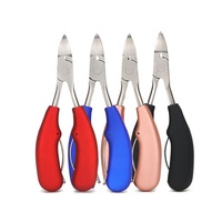 Kit de manucure professionnel 4 pièces, pousse-cuticules en métal avec coupe-cuticules pour éliminer les peaux mortes des ongles