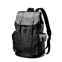 Sac à dos polyvalent pour homme en PU imperméable, design tissé élégant en polyester, style britannique, capacité 36-55L, pour affaires, voyages et plein air