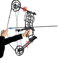 Kit d'arc à poulies réglable 30-70 lbs pour adultes et débutants, durable, pour tir à la balle d'acier, gaucher ou droitier, chasse et tir sportif