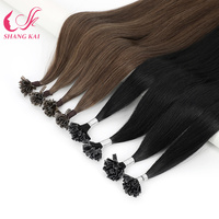 Extensions de cheveux en kératine vierge humaine, douces et soyeuses, à pointe en U, pour femme