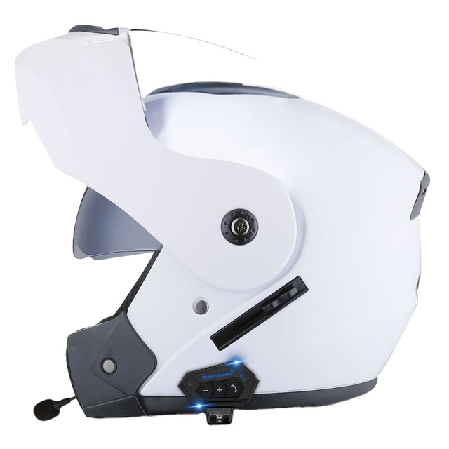 VIRTUE DOT Approved Upgraded Flip-Up Smart Motorcycle Helmet with Built-in Bluetooth Headset - Versatile & Connected for Riders