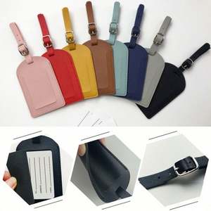 Étiquettes de bagages en cuir souple personnalisées avec logo d'entreprise, les plus populaires pour valises de voyage, avec boucle - Product Image 3