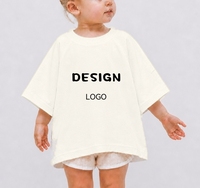 Vêtements pour tout-petits sur mesure, 100% coton lourd, col rond, manches courtes, style streetwear pour enfants, coupe ample, filles et garçons