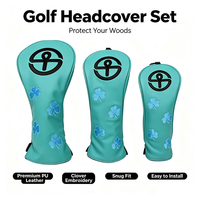 Housse de tête de club de golf en cuir PU, directement de l'usine OEM, imperméable, durable, avec bande élastique, logo imprimé, légère