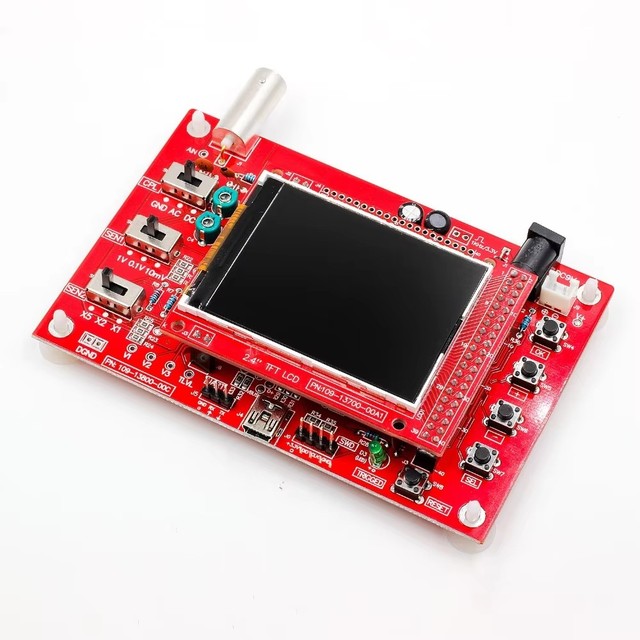 DS0138 Fully Assembled Digital Oscilloscope 2.4 Inch TFT LCD Display Probe Test Clip Acrylic Case Oscilloscope DIY KIT