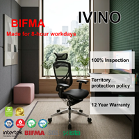 Chaise de bureau ergonomique en maille avec siège coulissant et pivotant, accoudoirs 5D brevetés, vérin à gaz classe 4, vente en gros, directement de l'usine, OEM, BIFMA