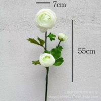 Fleurs artificielles de luxe style Ins, bouquet décoratif de roses thé à 3 têtes et de lotus rosée, pour salon et table à manger