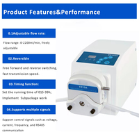 Bomba Peristáltica de Transferencia de Líquidos Industrial para Laboratorio, Programable con Pantalla Táctil, RS485 Modbus