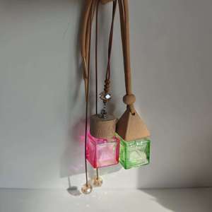 Hot Sale Newcome 8ml <strong>Car</strong> Empty Perfume Bottle Pendant Glass <strong>Diffuser</strong> Bottle with Wood Cap - Product Image 3