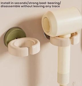 Suction Cup Hair Dryer <b>Bracket</b> No Punching Home Bathroom Wall-mounted Rotatable Fixed Buckle Hair Dryer Storage <b>Bracket</b> - Product Image 6