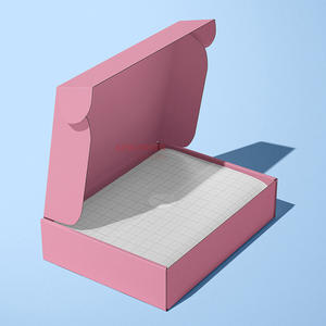 Boîte aux lettres en carton ondulé rose avec logo de marque personnalisé Boîte d'emballage d'extension de cheveux avec impression couleur - Product Image 5