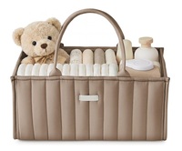 Organisateur de couches portable en gros avec séparateurs amovibles, marron mocha, rangement pour chambre de bébé, cadeau de naissance